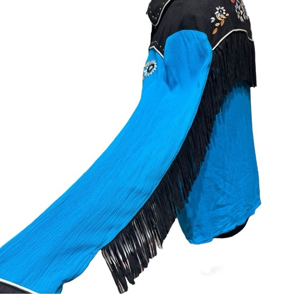John Moon Texas Rodeo Shirt – Size XL, Embroidered Fringe Western Blouse (NWOT) - Picture 3 of 7